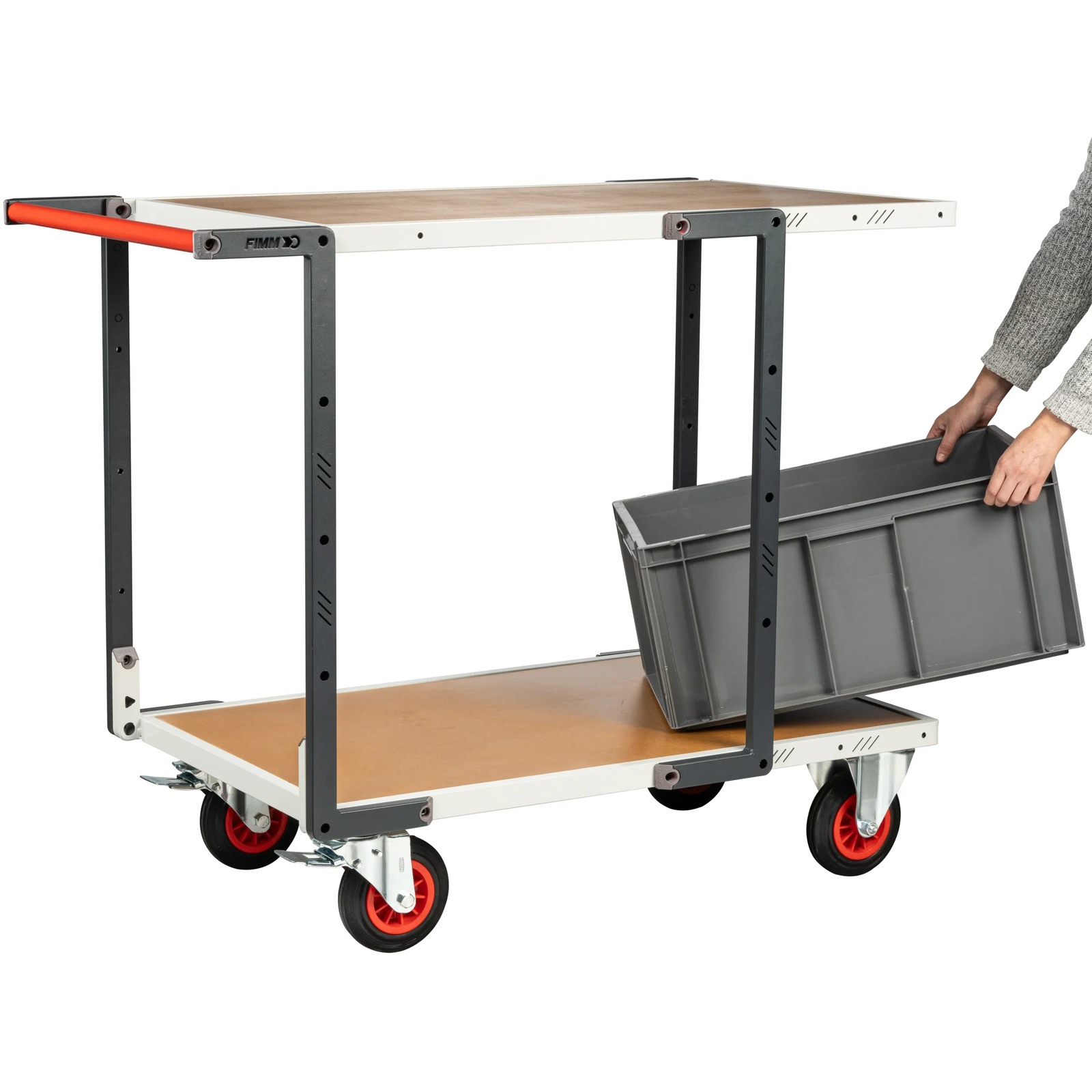 Servante 2 plateaux médium 1000x600 mm roues CC 400 kg - FIMM - 884722232