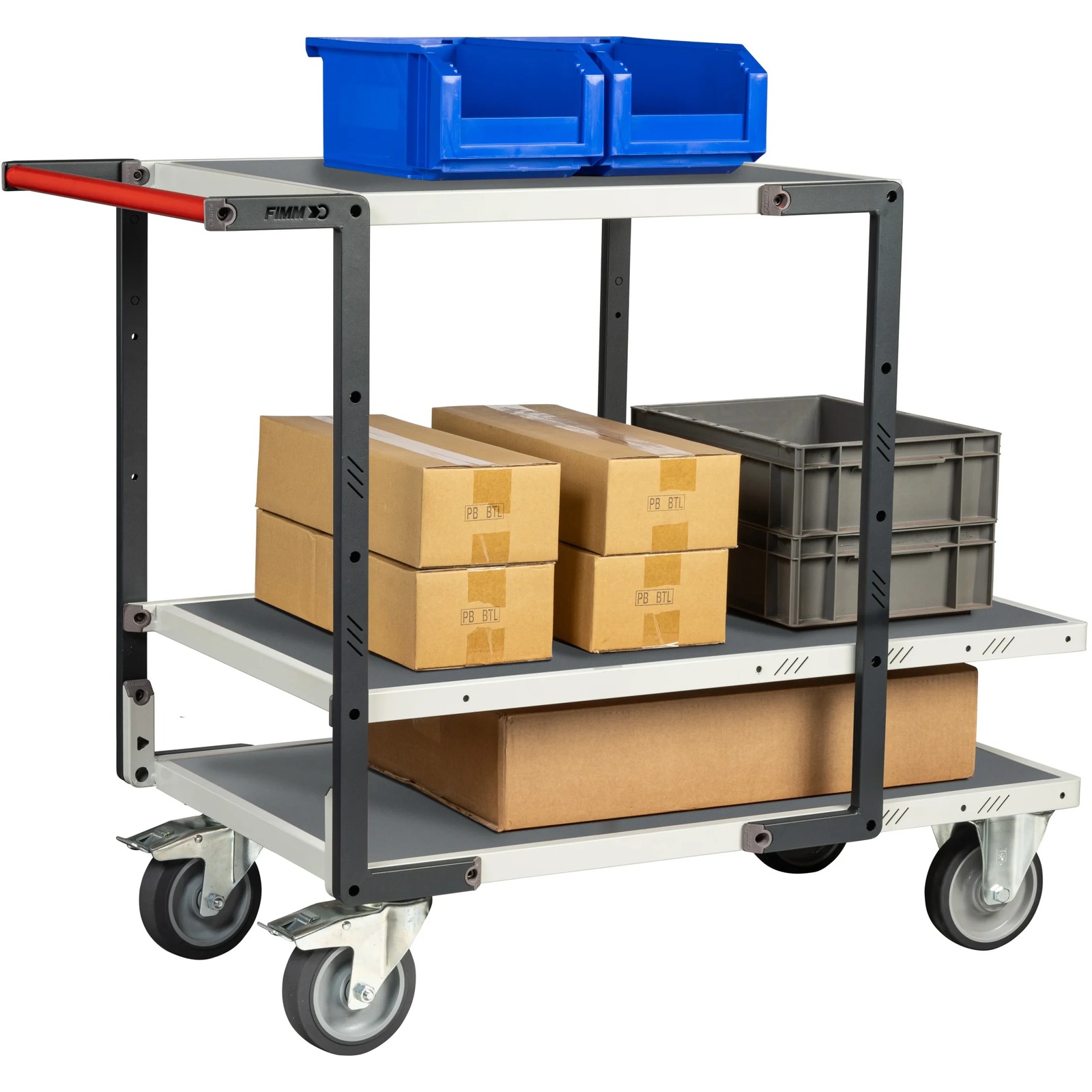 Servante Flat-Pack 3 plateaux tôle charge 400 kg - FIMM - 884722445