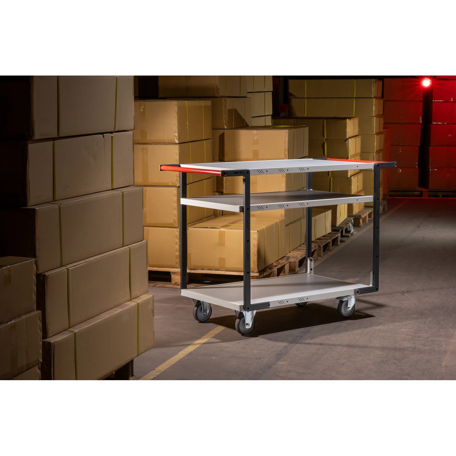 Servante montée 3 plateaux mélaminé double poignées 1000x600 mm roues TPE 250 kg - FIMM - 886722127