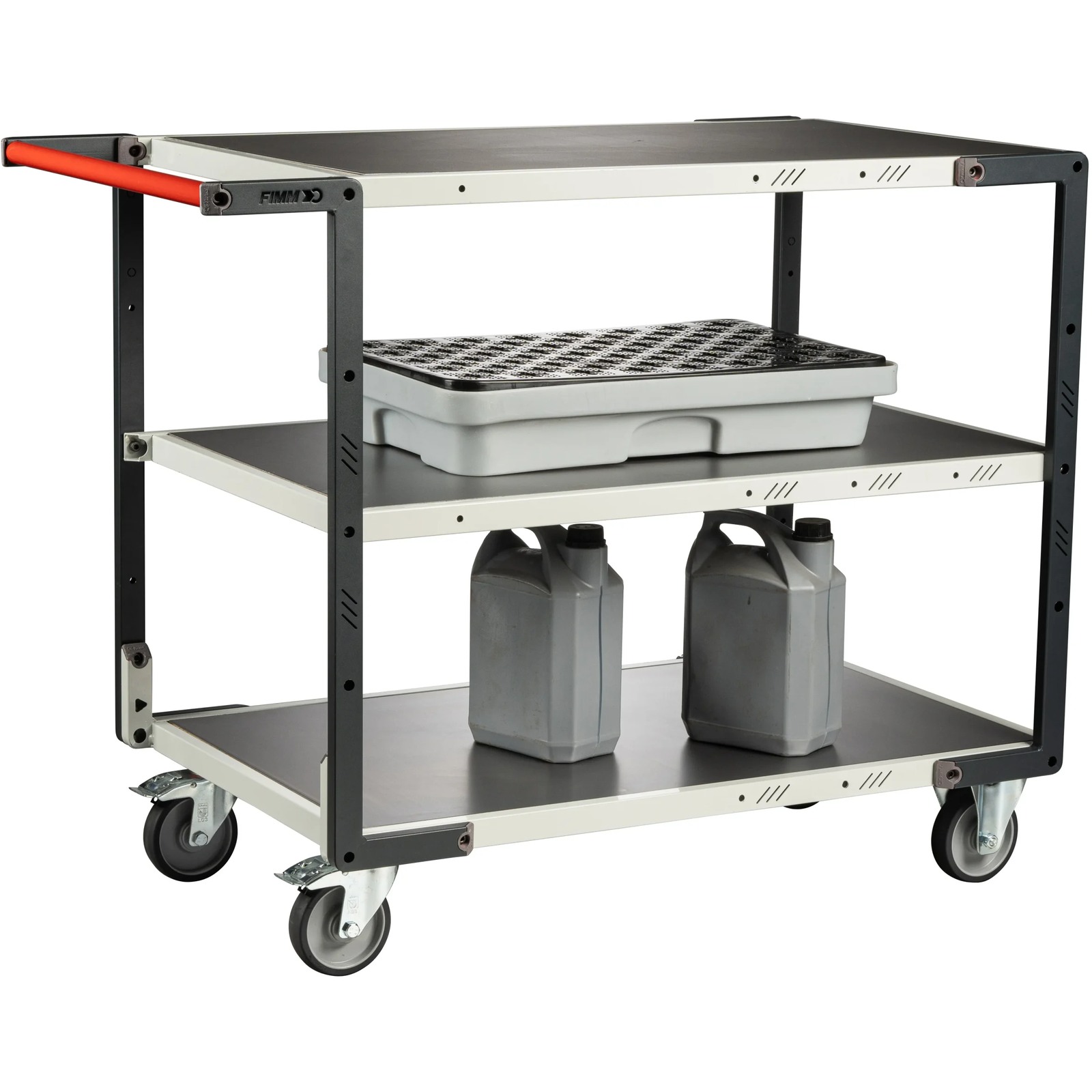 Servante montée 3 plateaux tôle 1000x600 mm roues TPE 250 kg - FIMM - 886722324