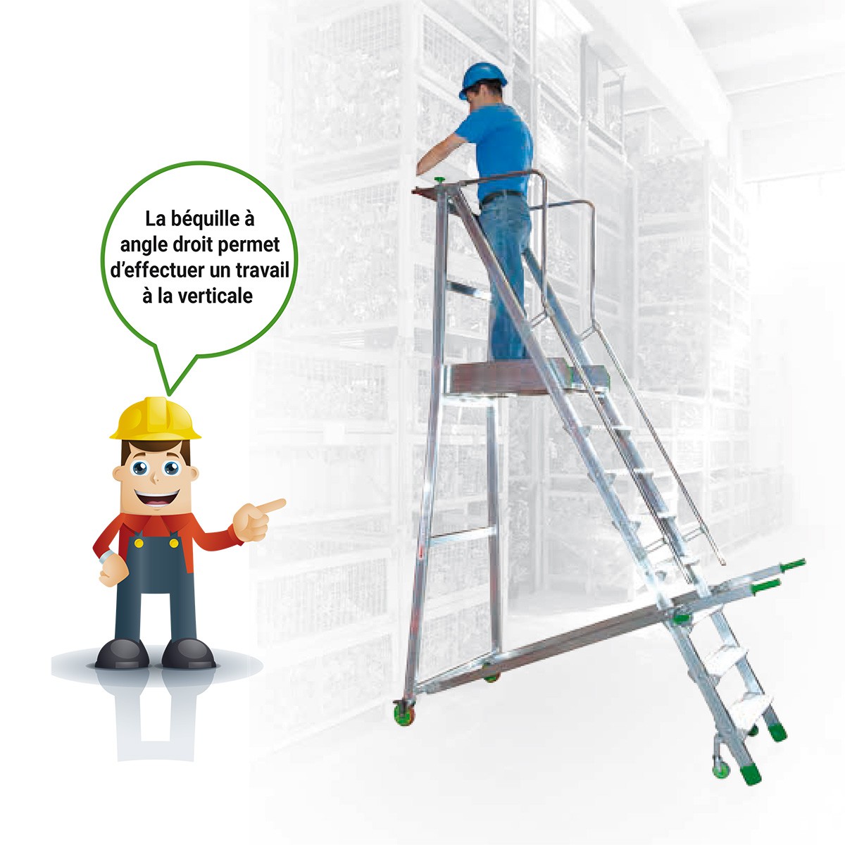 Plate-forme de magasinage 4 marches FACAL CASTIGLIA - 2,145 m - CA1/100-K