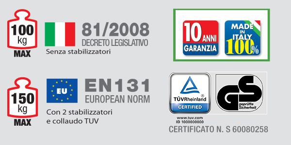 Plate-forme de magasinage 5 marches FACAL CASTIGLIA - 2,38 m - CA2/125-K