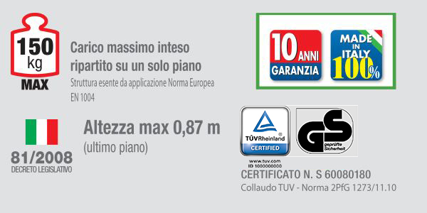 Echafaudage roulant FACAL PIEGO 2.80 m haut. travail max - PIEGO