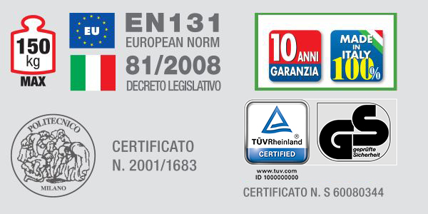 Escabeau professionnel FACAL QUADRA 3 marches 1,38 m - Q50/3