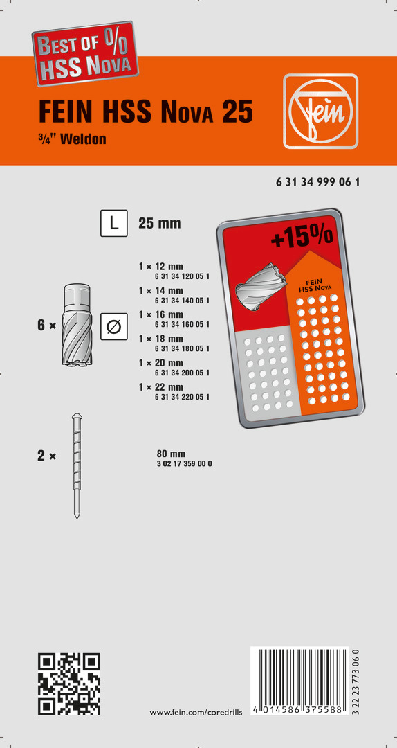 Set d’accessoires Best of cutters Weldon 3/4 in FEIN - 63134999061