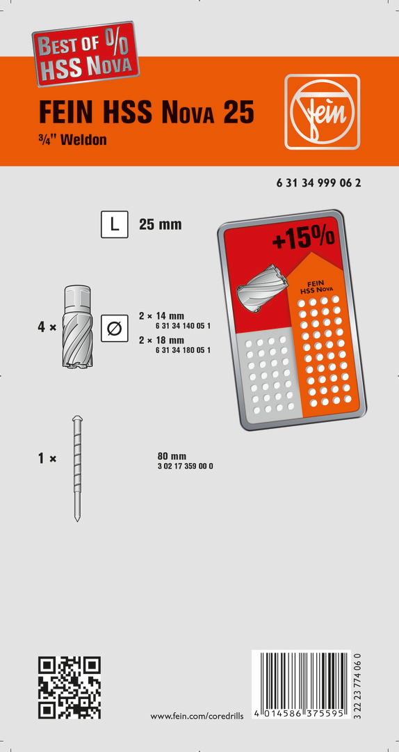 Set d’accessoires Best of cutters Weldon 3/4 in FEIN - 63134999062