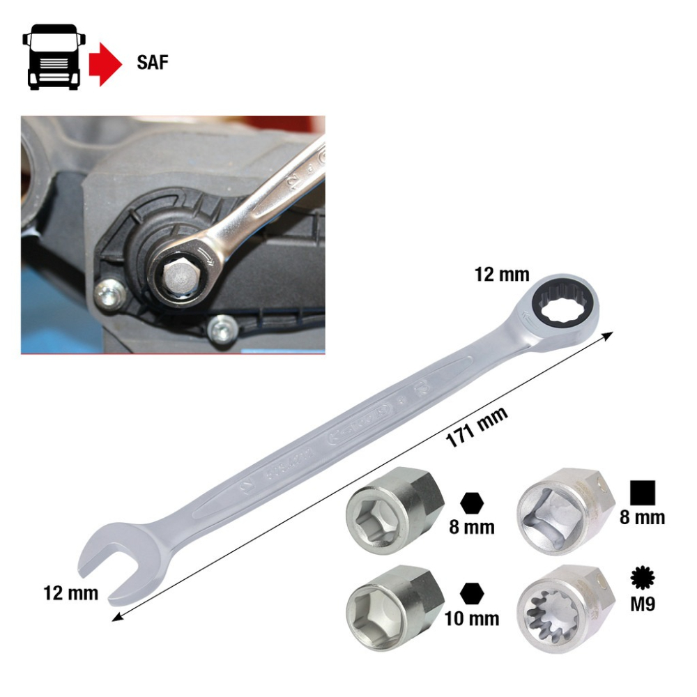 Jeu de clé mixte et douilles pour étriers de frein Wabco et Knorr 5 pcs. KS TOOLS - 460.2615