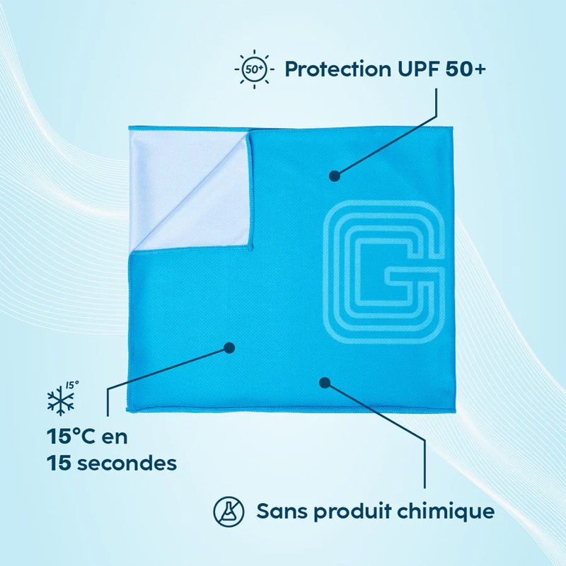 Serviette grise CT01-GRE rafraîchissante - G-HEAT - CT01-GRE