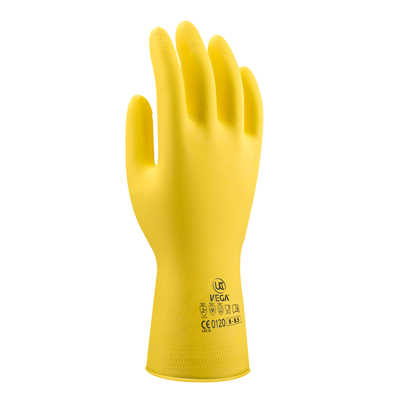 Gants VEGA latex doublés jaune  UCI - G/VEGA