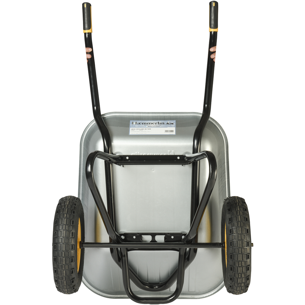 Brouette CLIPSO EXCELLIUM TWIN 100L Galva Roues Gonflées HAEMMERLIN - 308204201