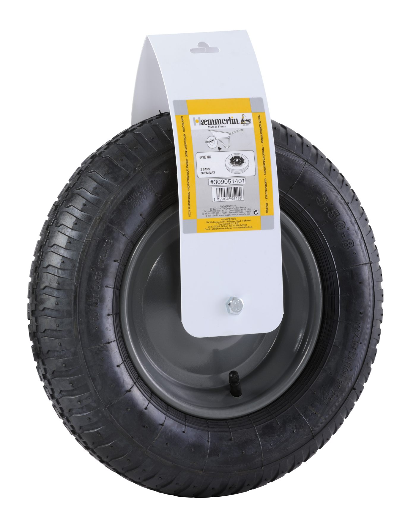 Roue Haemmerlin gonflée PF150 Ø 380 mm -309051401