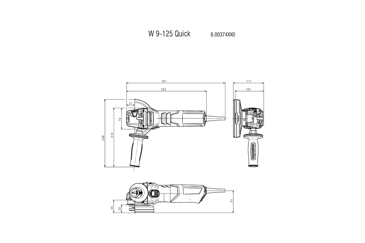 Meuleuse 125 mm W 9-125 Quick - METABO - 600374000