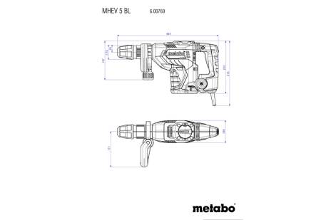 Marteau burineur SDS Max MHEV 5 BL - METABO - 600769500