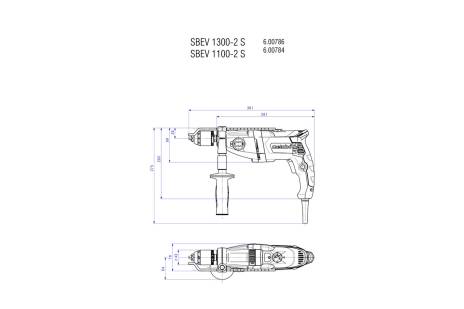Perceuse à percussion SBEV 1100-2 S  - METABO - 600784500