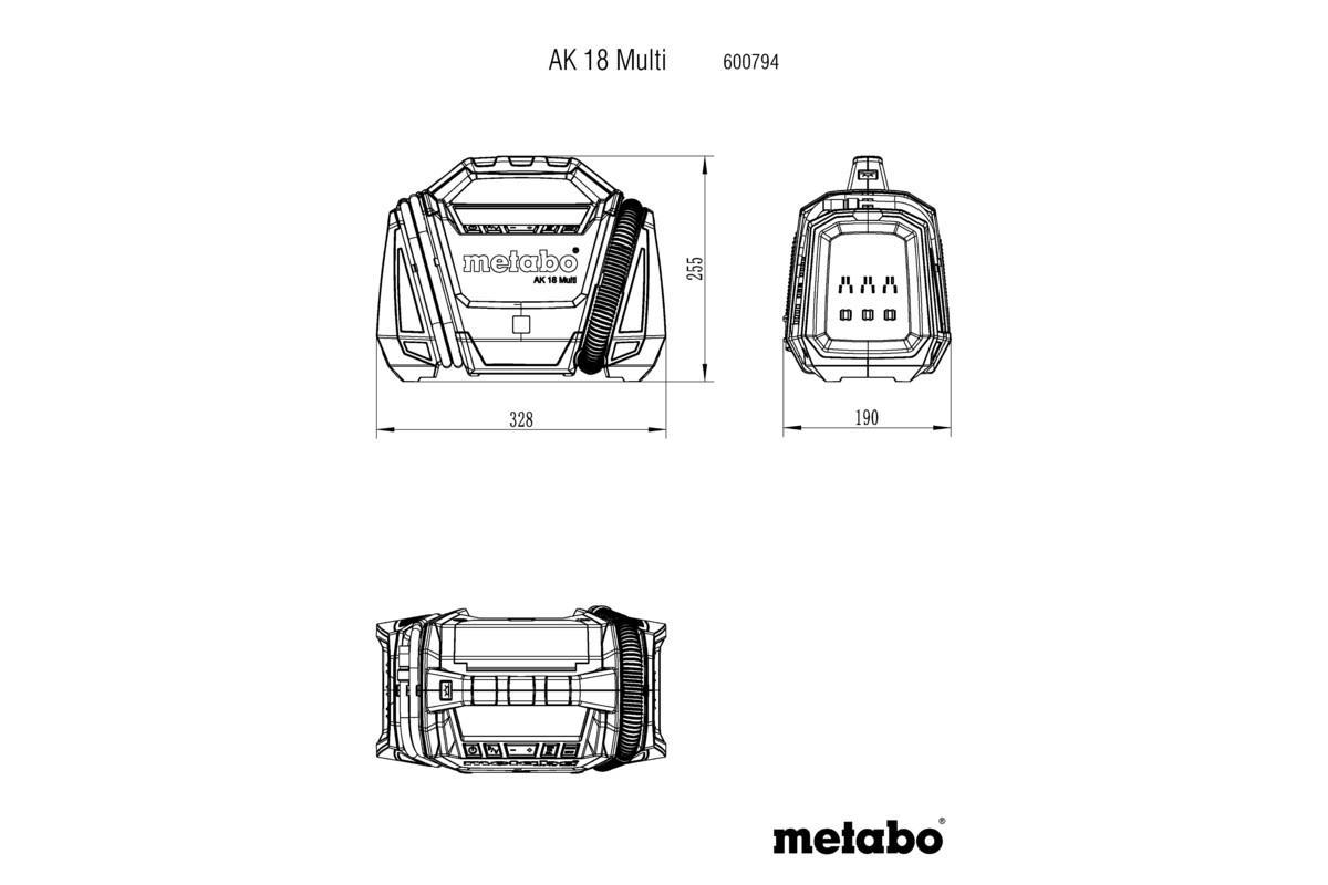 Compresseur-Gonfleur 18 V AK 18 Multi - METABO - 600794850
