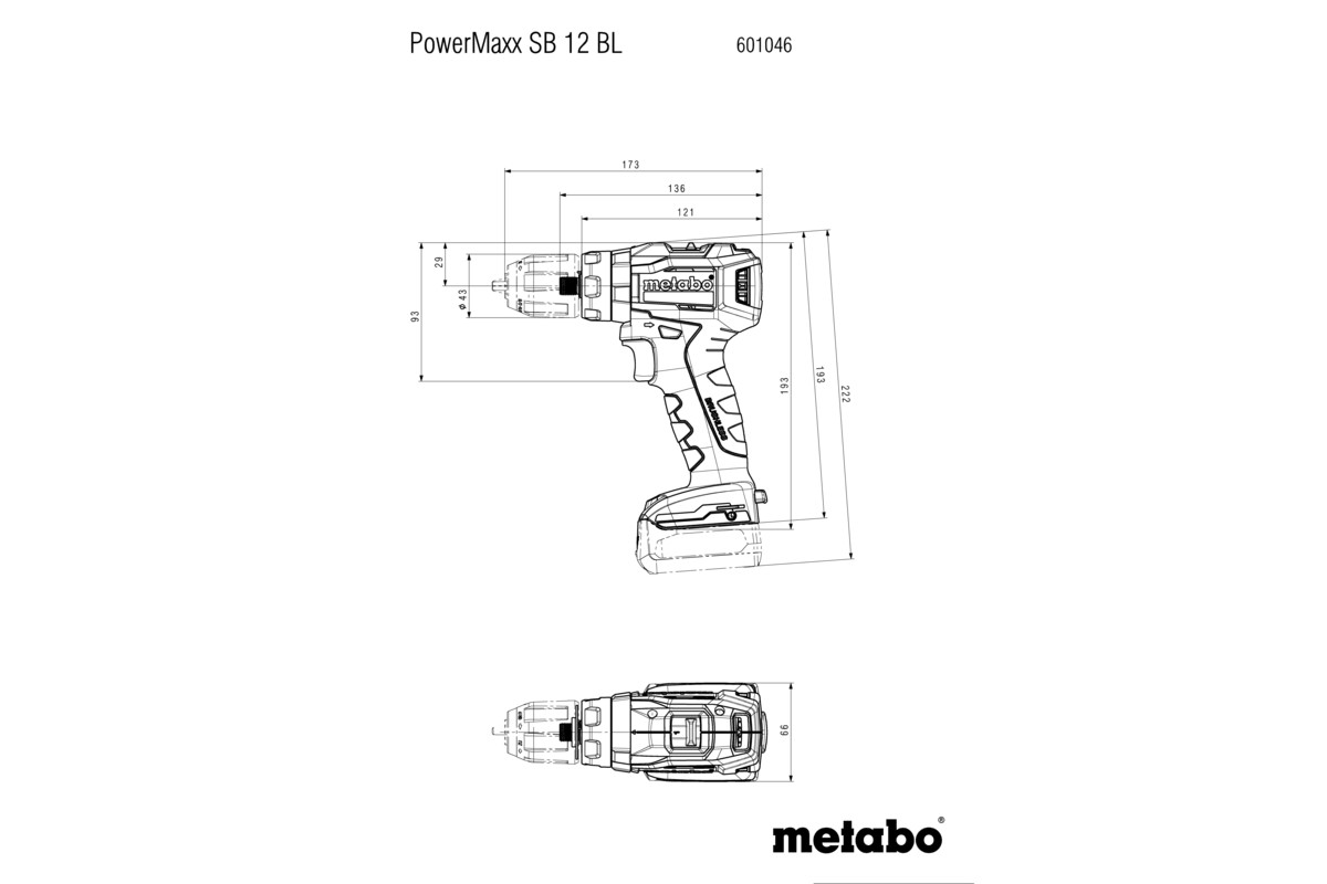 Perceuse à percussion 12 V PowerMaxx SB 12 BL - METABO - 601046500