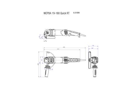 Meuleuse 180 mm WEPBA 19-180 Quick RT - METABO - 601099000