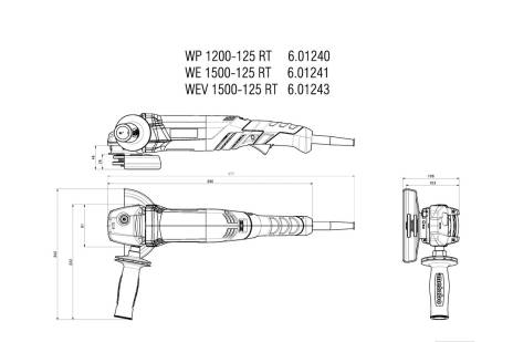 Meuleuse 125 mm WEV 1500-125 Quick RT avec coffret - METABO - 601243500
