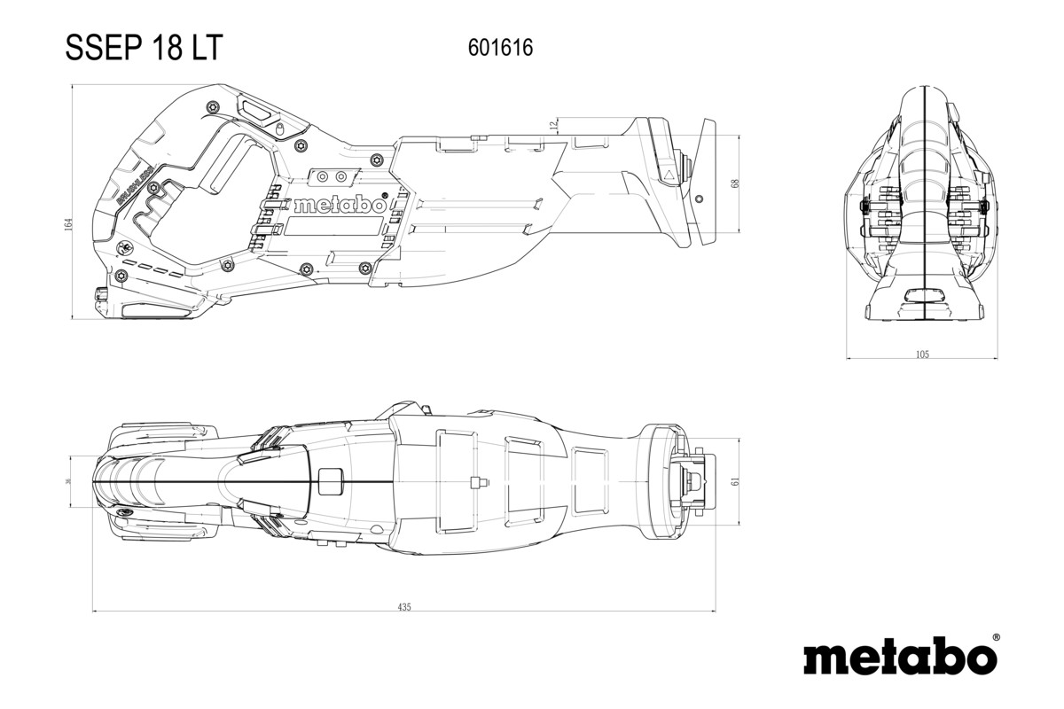 Scie sabre 18 V SSEP 18 LT  - METABO - 601616840