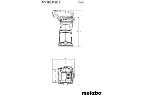 Affleureuse 18V FMV 18 LTX BL 8 avec MetaBox - METABO - 601742840