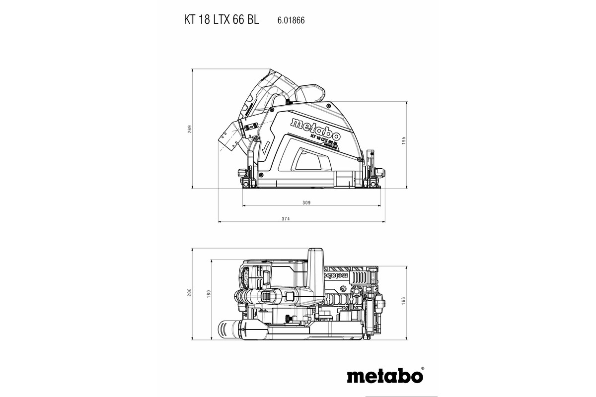 Scie circulaire plongeante 18 V KT 18 LTX 66 BL - METABO - 601866840