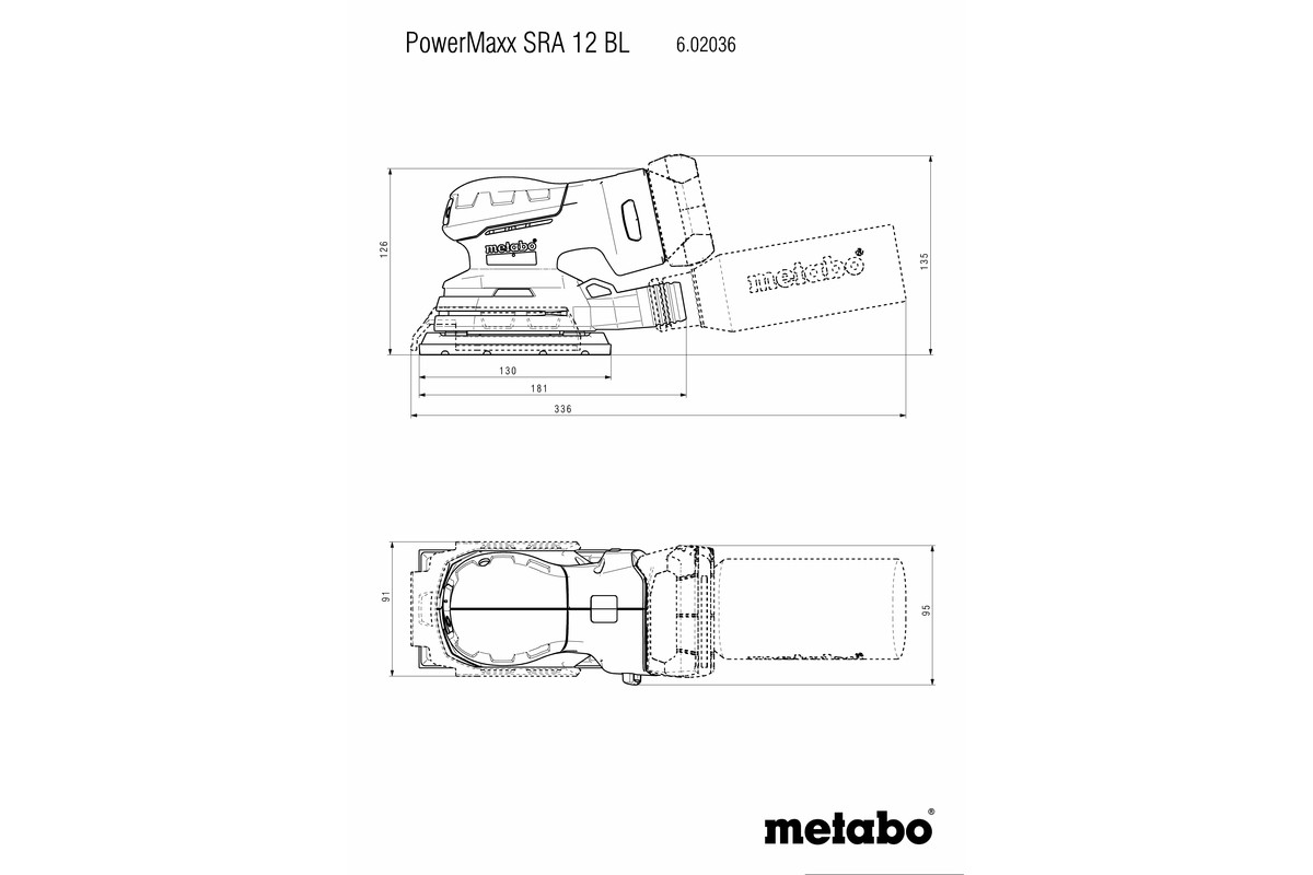 Ponceuse vibrante 12V PowerMaxx SRA 12 BL - METABO - 602036500