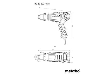 Pistolet à air chaud HG 20-600 avec Metabox 145 - METABO - 602066500