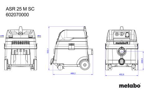 Aspirateur tous usages ASR 25 M SC - METABO - 602070000