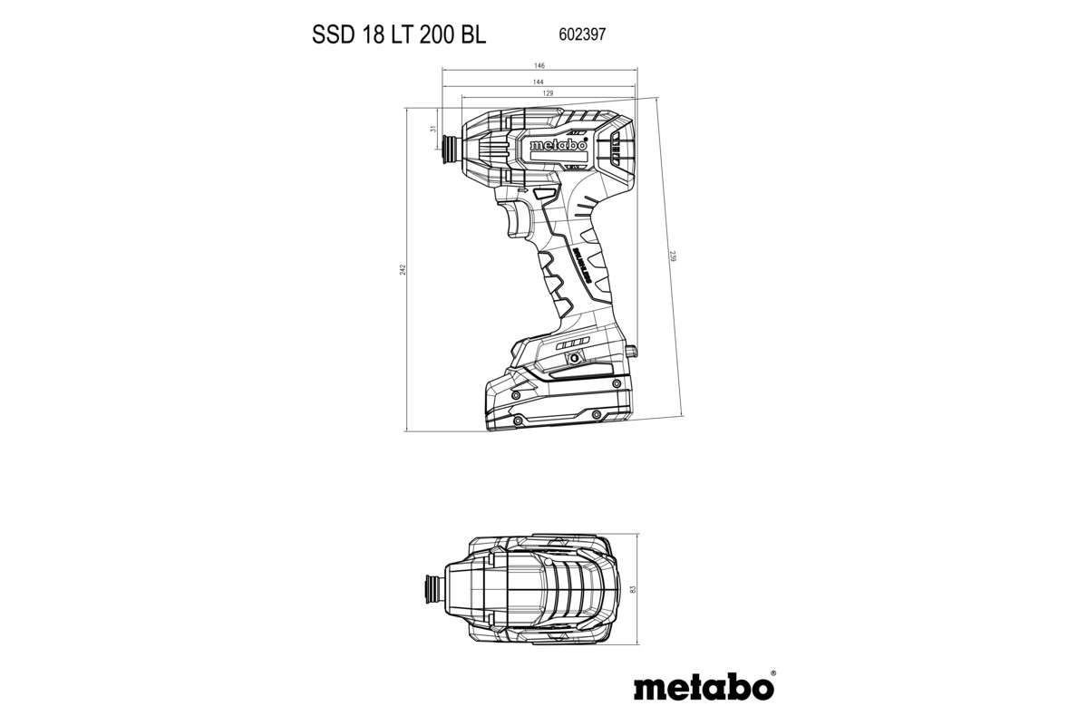 Visseuse à chocs 18 V SSD 18 LT 200 BL - METABO - 602397840