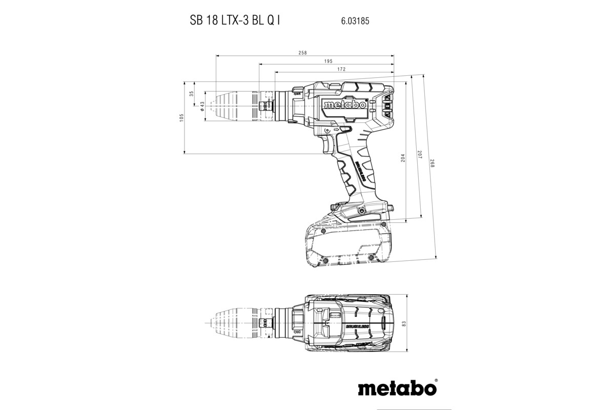 Perceuse à percussion 18 V SB 18 LTX-3 BL Q I - METABO - 603185660