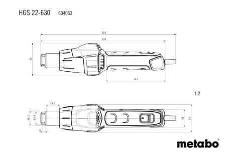 Pistolet à air chaud HGS 22-630 - METABO - 604063500