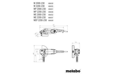 Meuleuse 230 mm  WEP 2200-230  - METABO - 606428000