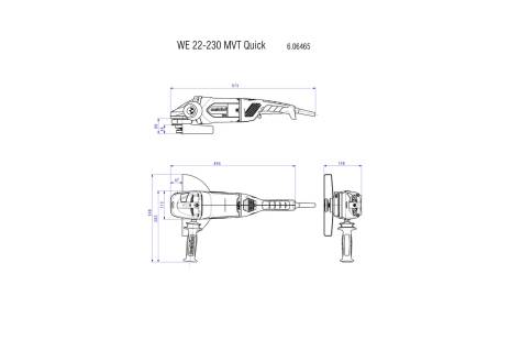 Meuleuse 230 mm WE 22-230 MVT avec coffret - METABO - 606464580
