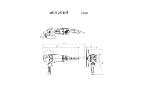 Meuleuse 230 mm WE 24-230 MVT avec coffret - METABO - 606469580