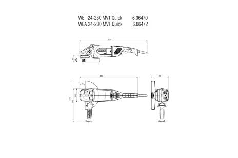 Meuleuse 230 mm WE 24-230 MVT Quick - METABO - 606470260