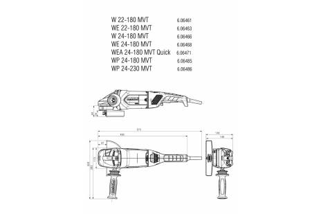 Meuleuse 180 mm WEPBA 24-180 MVT Quick - METABO - 606480000