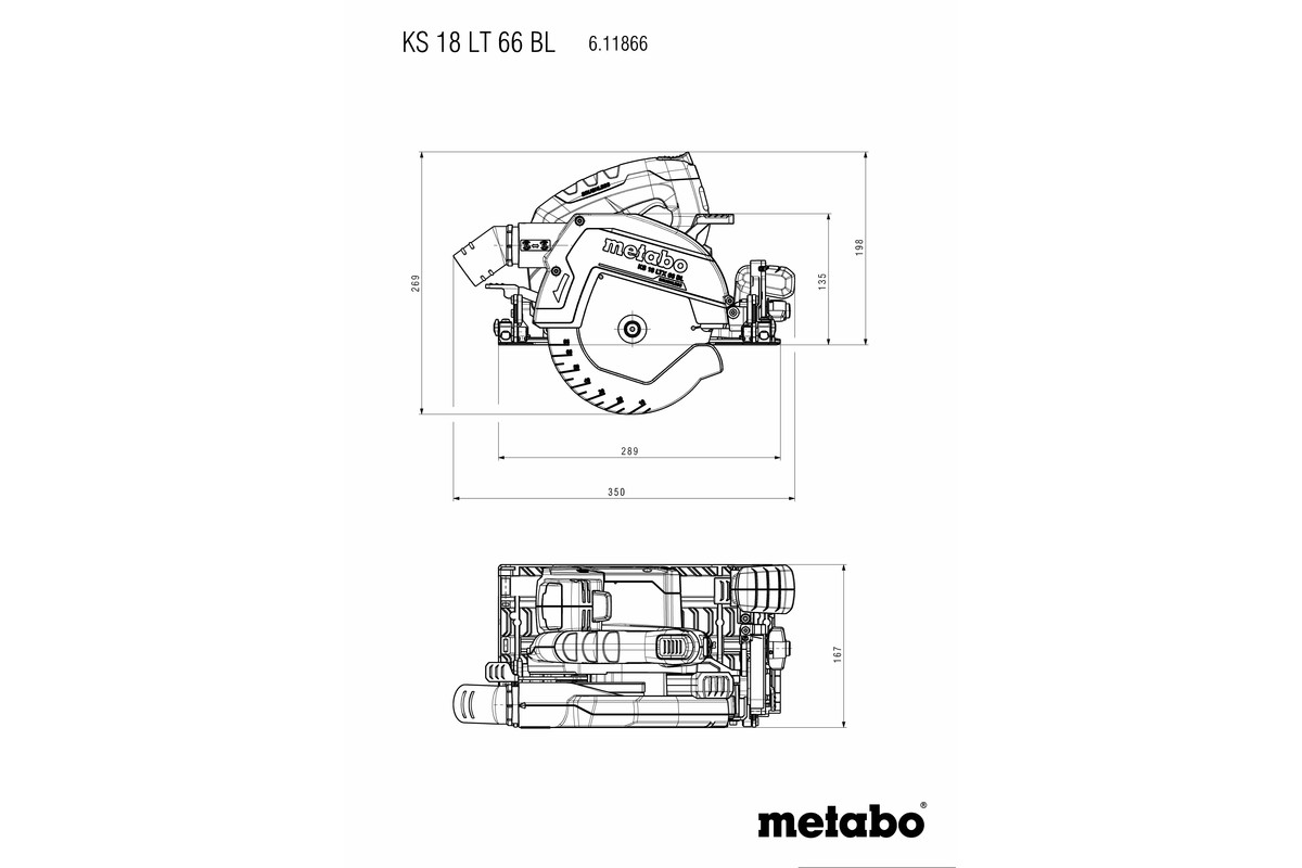 Scie circulaire 18 V KS 18 LTX 66 BL - METABO - 611866810