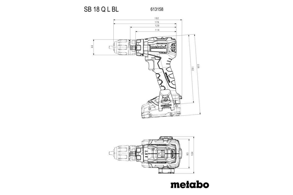 Perceuse à percussion 18 V SB 18 L BL Q - METABO - 613158500