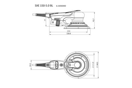 Ponceuse excentrique 150 mm SXE 150-5.0 BL - METABO - 615050000