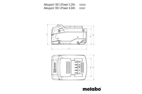 Batterie METABO 5,2 Ah Li-Power 18V 625028000