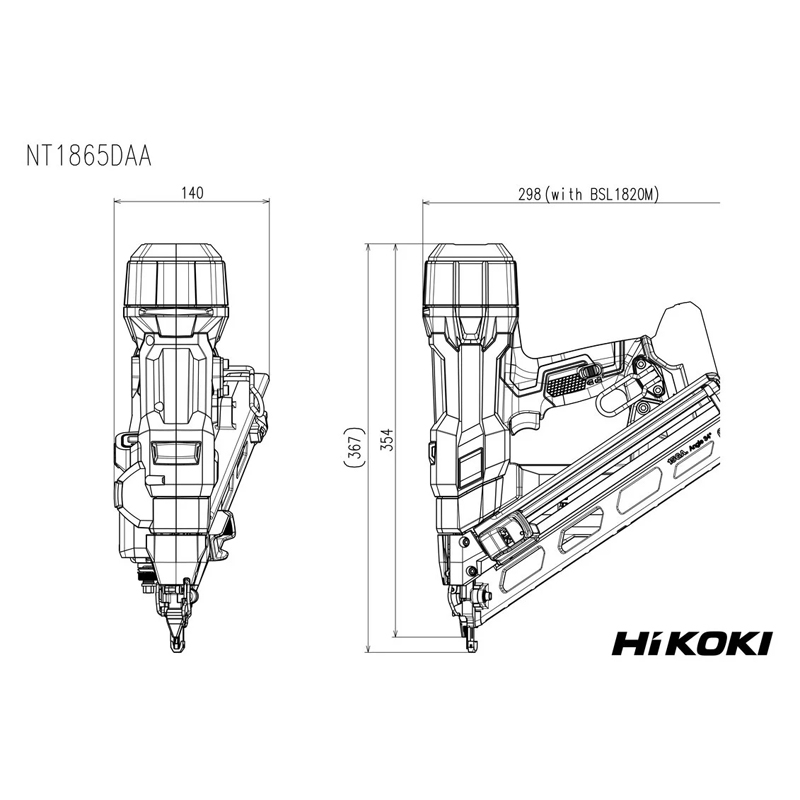 Cloueur finition 32-65mm Li-ion Brushless - da brads 34° gauge 15 - HIKOKI - NT1865DAAW9Z
