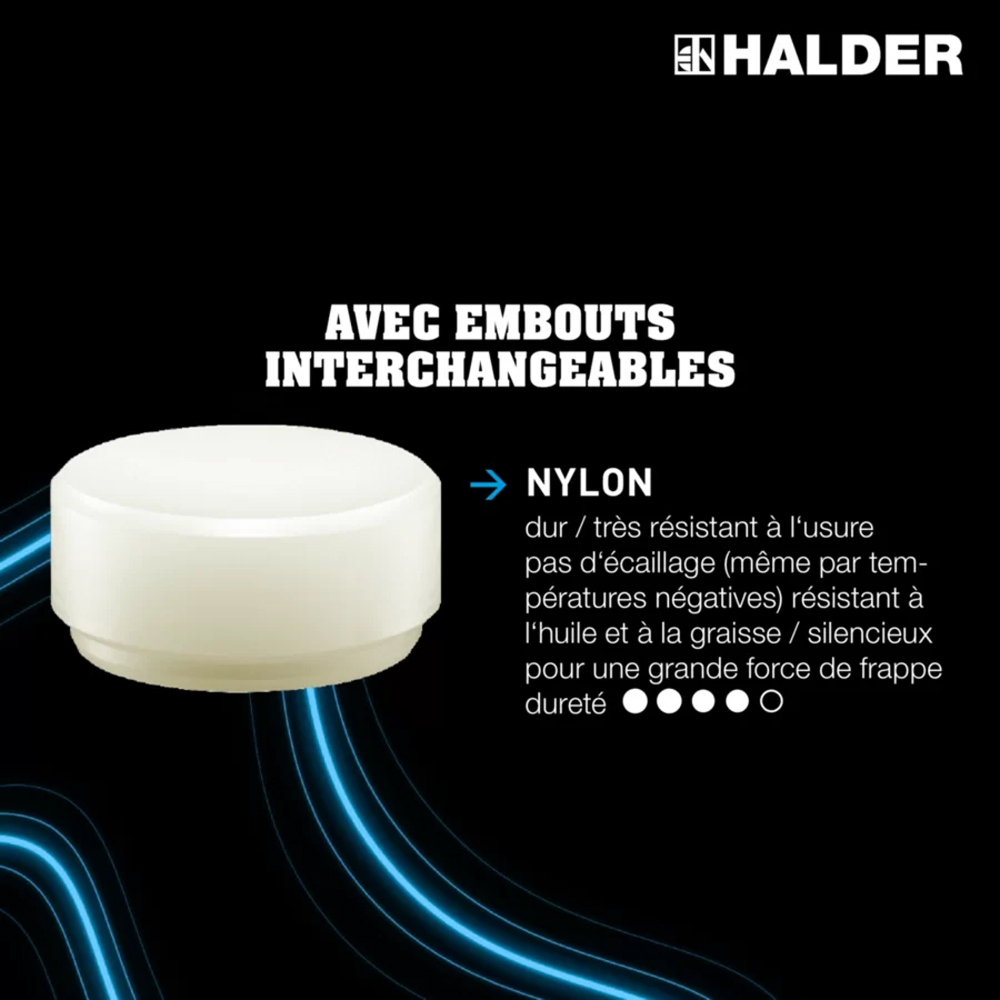 Embout pour maillet SUPERCRAFT diam 80 nylon - HALDER - 3508.080