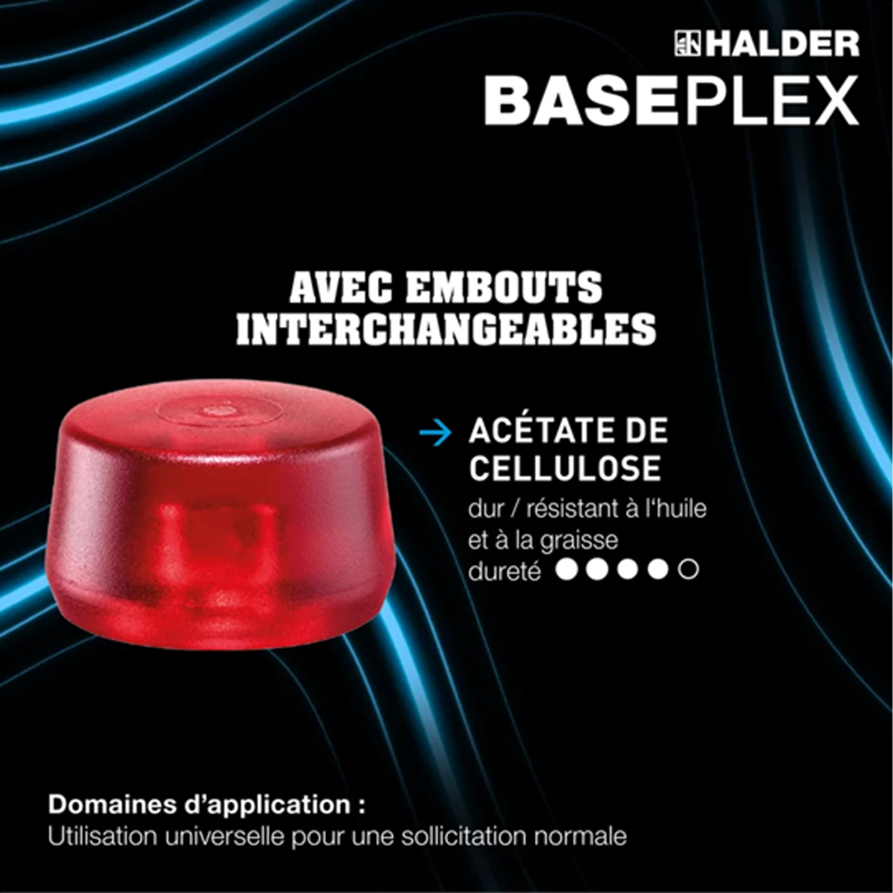 Embout pour BASEPLEX diam 40 en acétate de cellulose rouge - HALDER - 3966.040