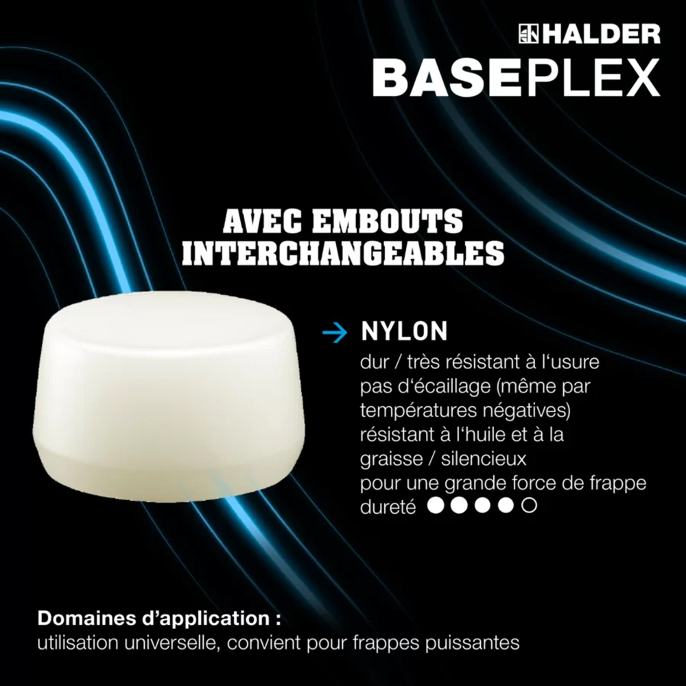 Embout pour BASEPLEX diam 30 en nylon blanc - HALDER - 3988.030