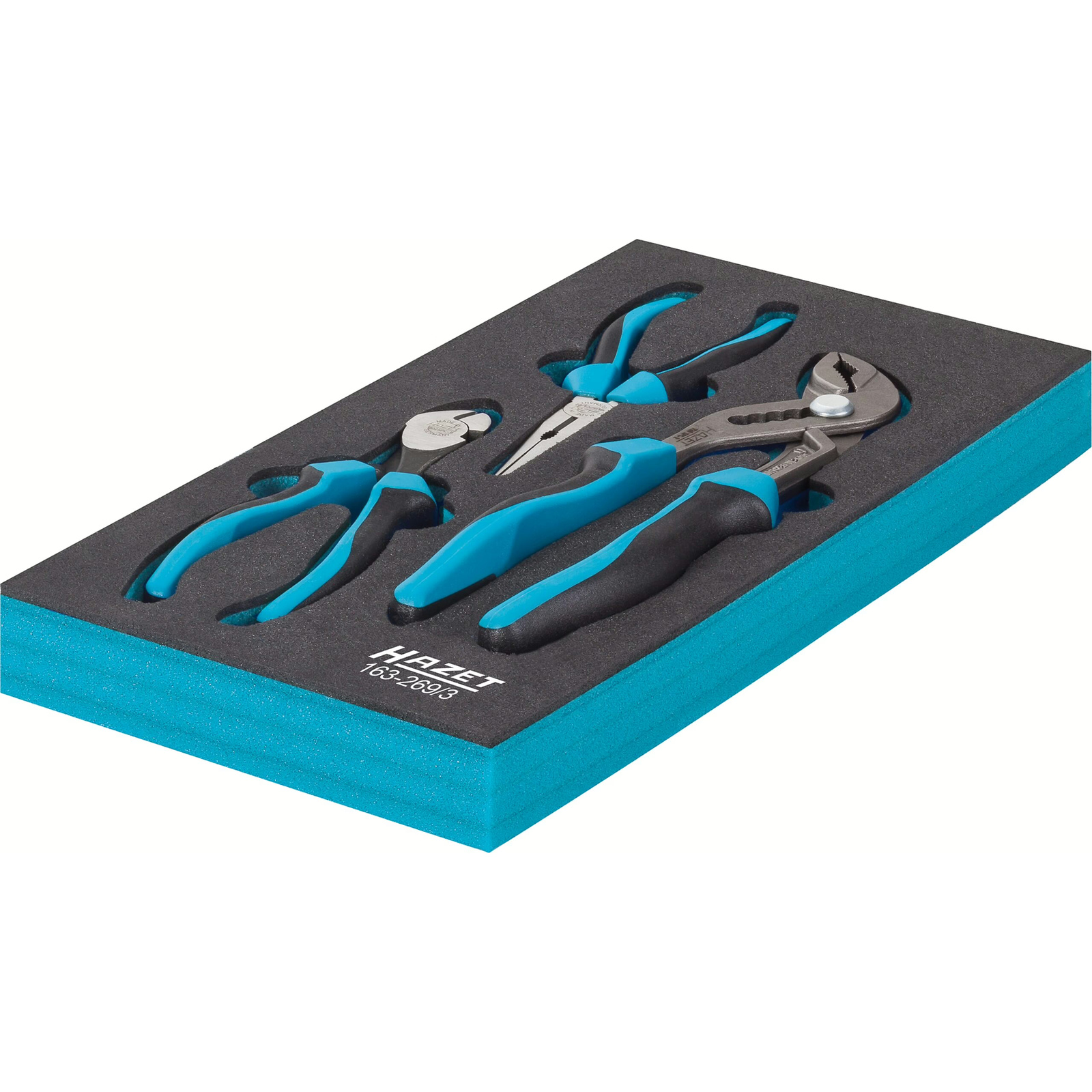 Jeu de pinces 3 pièces mousse bimatière Safety-Insert-System 1/3 342x172 mm HAZET - 163-269/3
