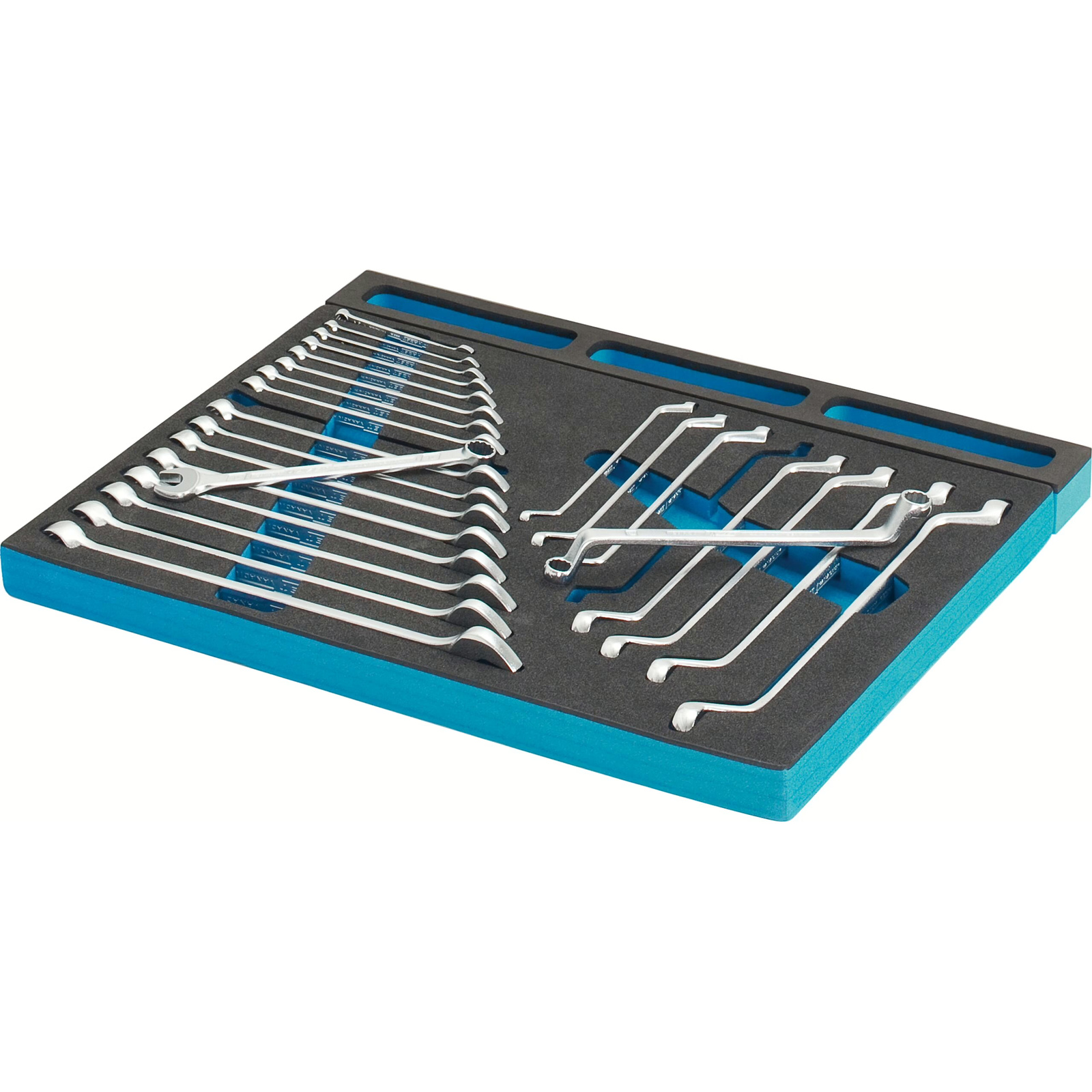 Jeu de clés mixtes 25 pièces profil 12 pans 3/3 519x342 mm avec mousse SIS HAZET - 163-30/25