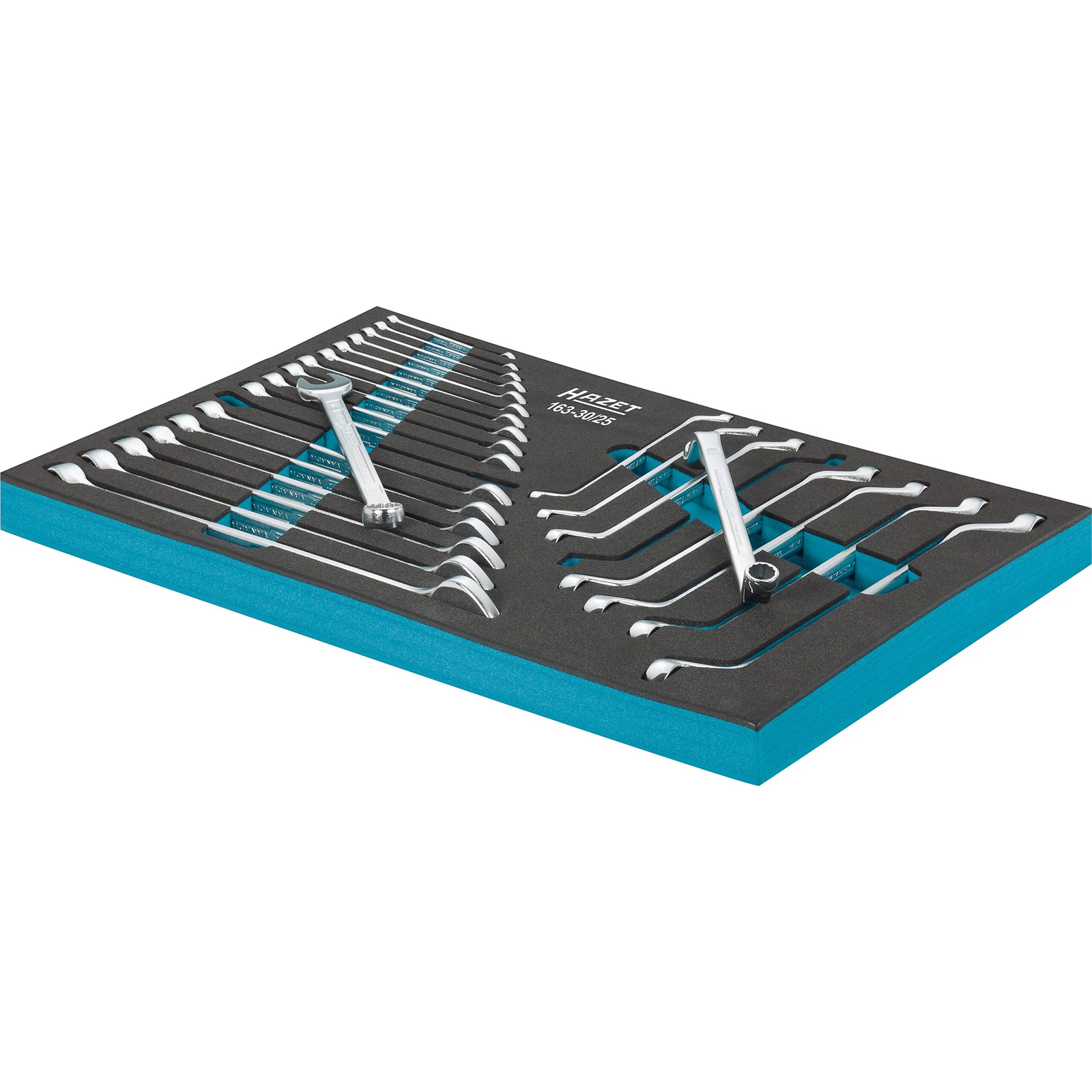 Jeu de clés mixtes 25 pièces profil 12 pans 3/3 519x342 mm avec mousse SIS HAZET - 163-30/25