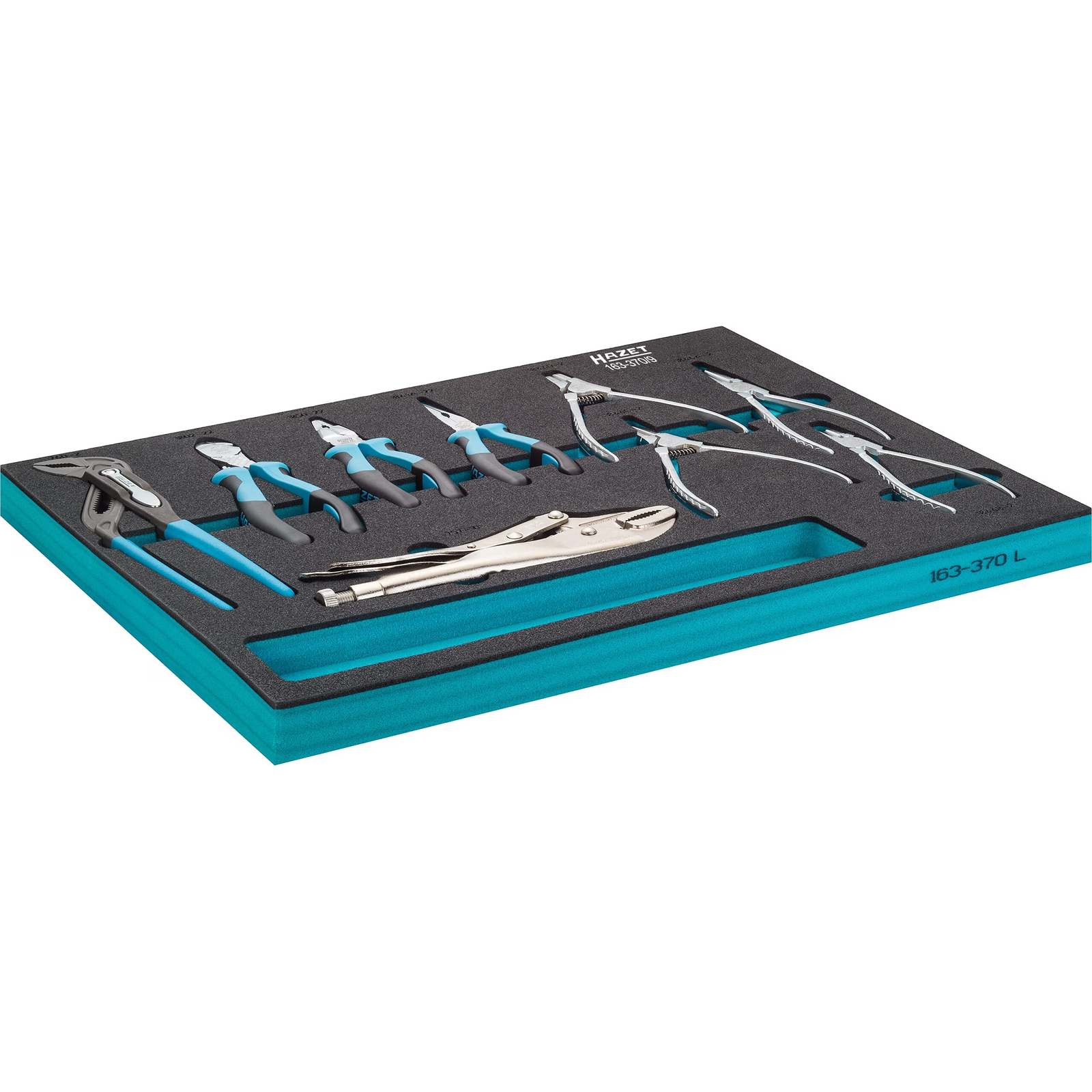 Jeu de pinces carré creux 1/4 pouce 9 pièces avec profil traction extérieur 6 pans HAZET - 163-370/9