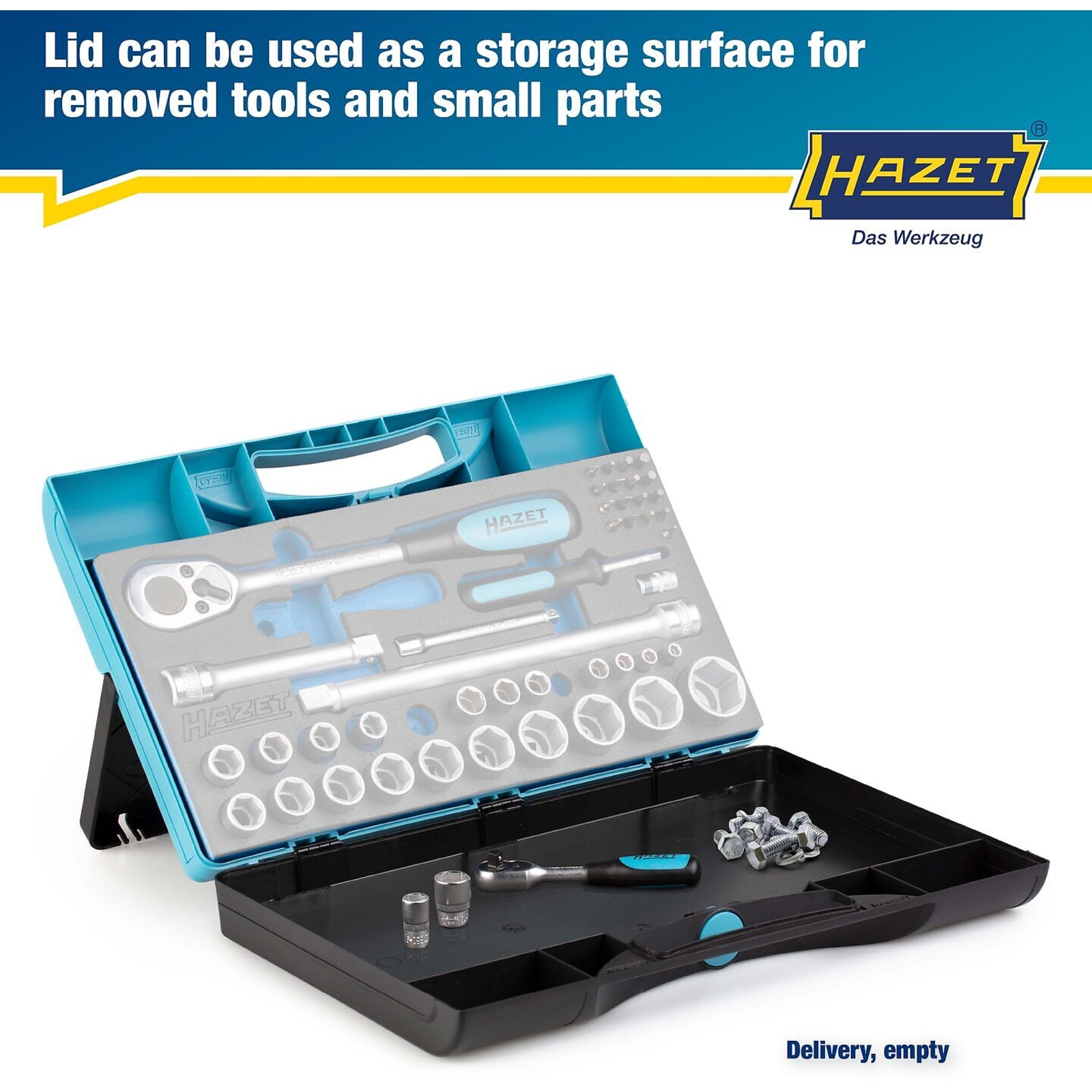 Caisse à outils pour garniture mousse souple bimatière Safety-Insert-System 355 x 235 x 65 mm HAZET - 165-L