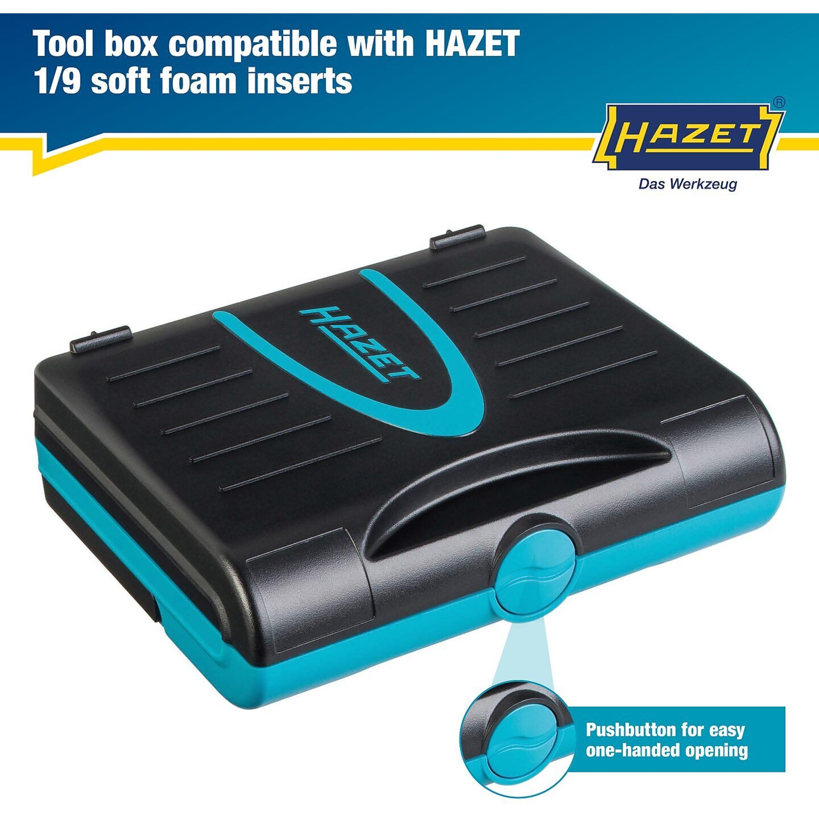 Caisse à outils pour garniture mousse souple 1/9 Safety-Insert-System bleu/noir HAZET - 165-S
